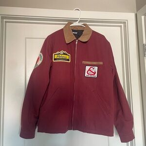 Palace Maroon Bomber Jacket with Patches